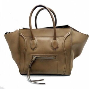 Celine Square Phantom Luggage Handbag Beige Calfskin
